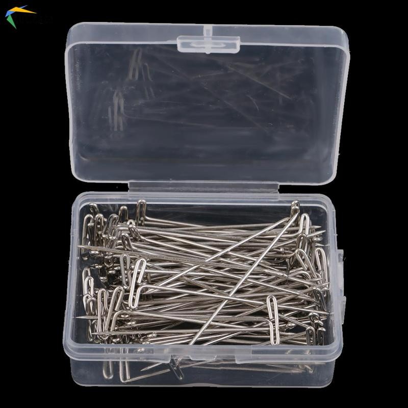 100 miếng ghim T kim loại để may đồ thủ công đan với tóc giả macrame 51