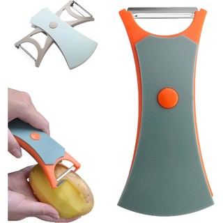 Dụng cụ gọt vỏ trái cây 2 trong 1 Máy gọt vỏ rau củ đa chức năng có lưỡi thép Carbon cho nhà bếp Cà rốt khoai tây Apple Sử dụng thép không gỉ phù hợp dùng cho gia đình căn hộ văn phòng và không gian nhỏ