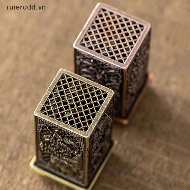 # ruierdd # Đầu đốt hương đứng vuông Giá đỡ hương hợp kim nhỏ Hương liệu trong nhà Trang trí nội thất Đầu đốt hương mận Trung Quốc.