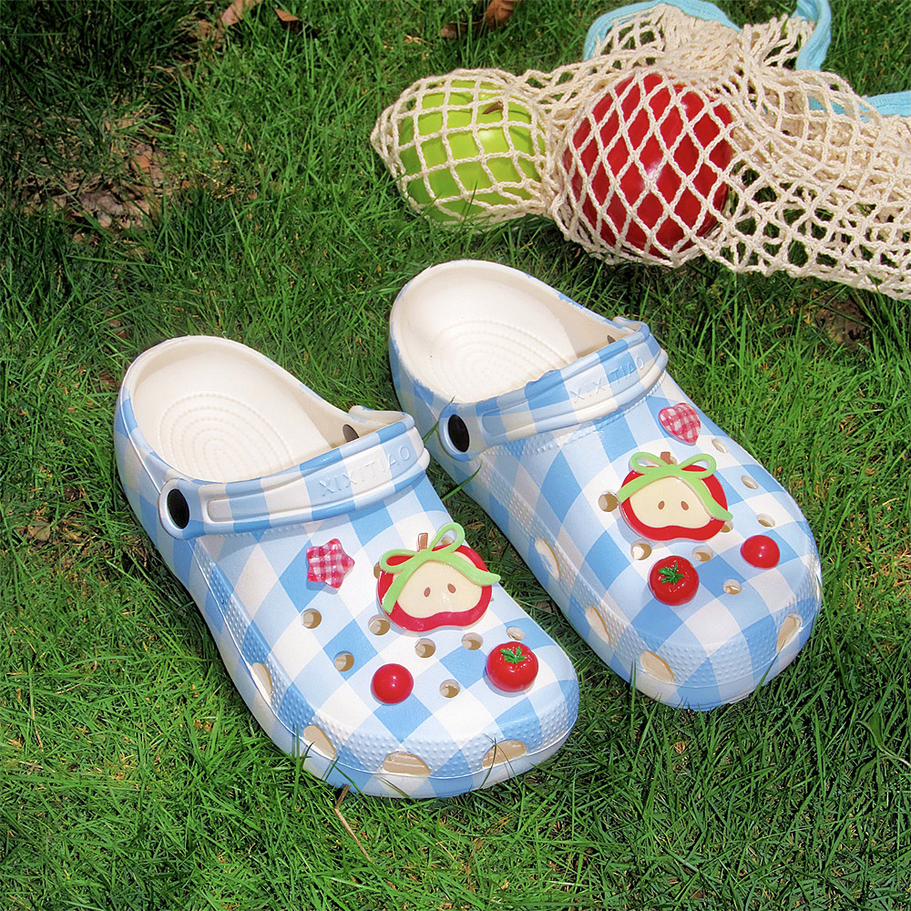 XIXITIAO Dép Mùa Hè Nữ Dép Dép Sinh Viên Hoạt Hình Dễ Thương Ngoài Trời Giày Sandal Đi Biển