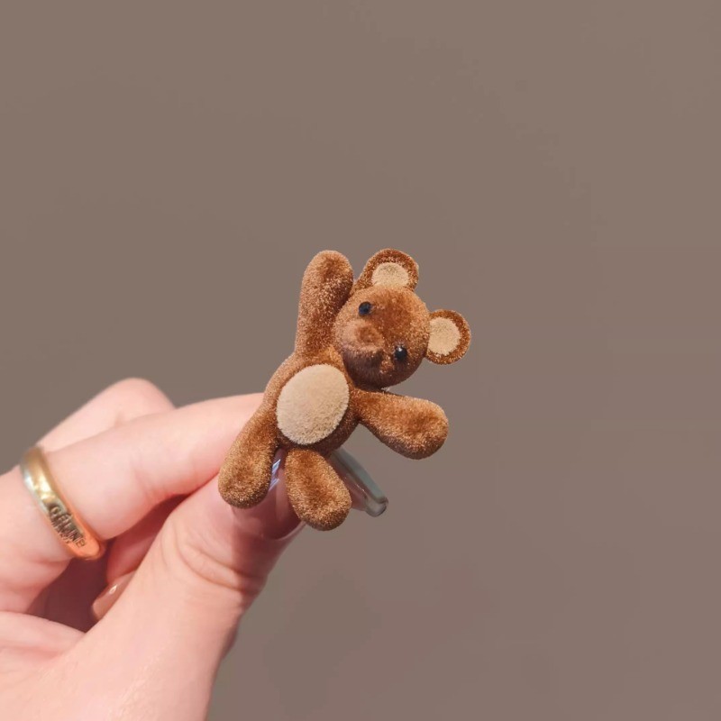 MAUROPOLI [Sẵn sàng] Kẹp bên gấu Beckoning sáng tạo dễ thương cho mũ đội đầu nữ và kệ cắt tóc nhỏ tinh tế