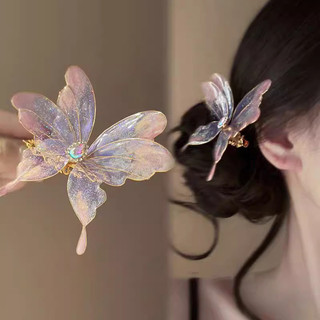 MAUROPOLI [Sẵn sàng] Giấc mơ bướm tráng men ~ Cổ tích Phong cách Trung Quốc Kẹp tóc bướm ba chiều Niche Tinh tế Dreamy Phụ kiện tóc có giá trị cao
