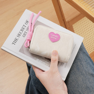 Dễ Thương Ngọt Ngào In Hình Tình Yêu Ví Nữ Da PU Nhiều Thẻ Bao Da Dây Kéo Ví Đựng Tiền Xu