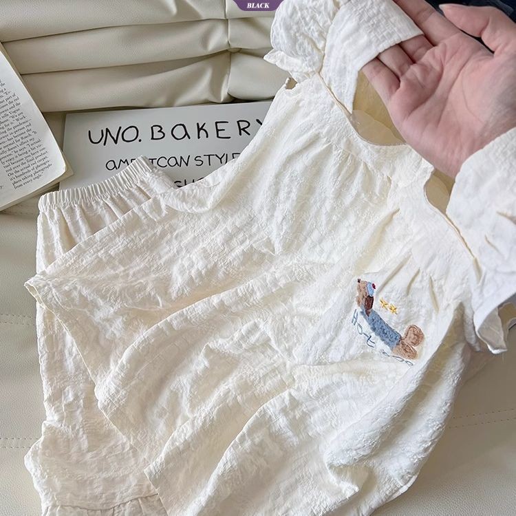 Có Đệm Ngực Dachshund Bộ Đồ Ngủ Nữ Mùa Hè Suspender Quần Short Two-Piece Cute Anime Homewear [BL]
