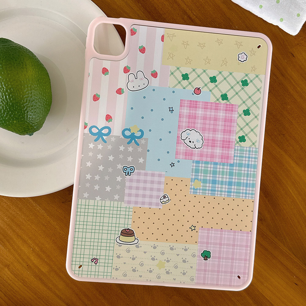 Vỏ Acrylic Cứng Tuya Bunny Puppy Cover Cho Mini6 Mini7 A17Pro IPad 5 6 7 8 9 10 11 A16 Air 2 3 4 5 6 Air 11 M2 Pro10.5 10.2 "Pro11 2018 2020 2021 2022 M4 Pro13 2024 2025