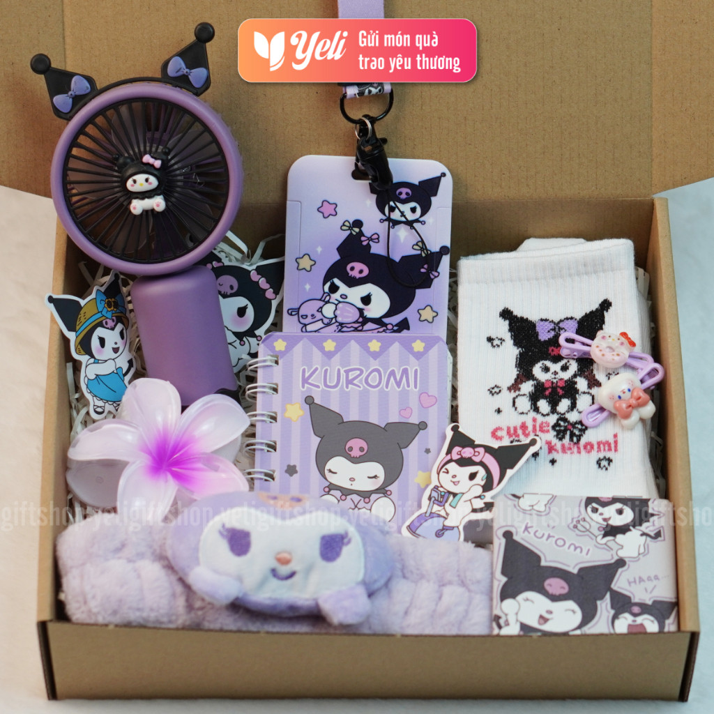 Set Kuromi quà tặng nhiều phụ kiện, Combo quà tặng, Set quà Kuromi tặng bạn gái, người yêu sinh nhật, ngày lễ
