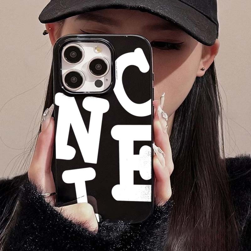 Ốp Lưng Cho iPhone 16 15 Pro Max 11 13 14 12 Pro Cho iPhone 16e 7 8 Plus XS Max X XR SE2022 Chữ Cái Tiếng Anh NICE Mềm TPU Chống Sốc
