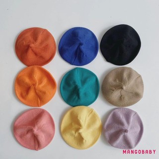 MG-Baby Bé Trai Bé Gái Mũ Nồi Vintage Màu Trơn Mũ Dệt Kim Thường Ngày Cho Bé Cho Mùa Xuân Thu