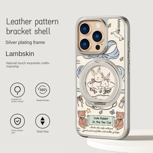 Ốp bảo vệ gấu thỏ toàn diện cho IPhone 16 Promax 15 Pro chống sốc 13 / 14