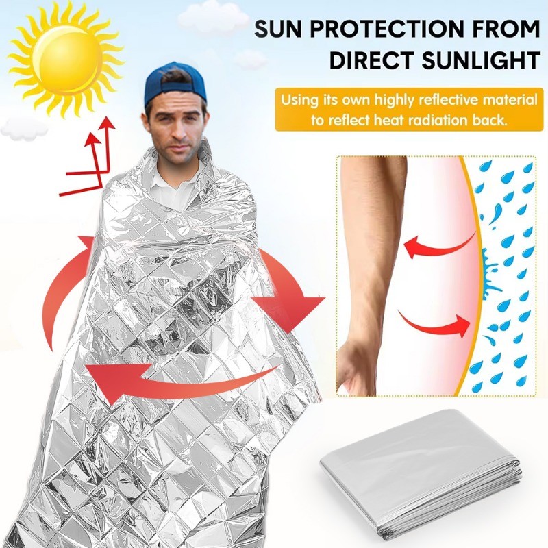 Chăn giữ nhiệt khẩn cấp chiến thuật - Bền & Nhẹ - Thiết yếu cứu hộ ngoài trời