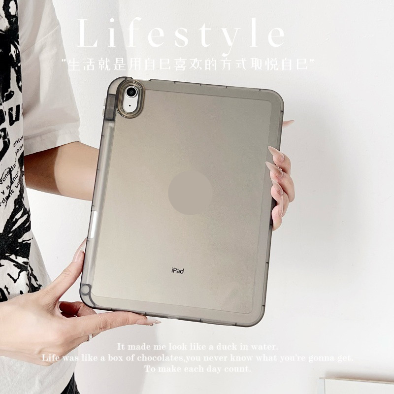 Vỏ Mềm Trong Suốt Cho IPad Mini 4 5 6 7 8 9 10 11 A16 Air2 Air3 Air4 Air5 10.9 "IPad10.2" Pro11 Pro12,9 Air M2 M3 M4 Pro 11 13 2024 2025 Bao Khe Cắm Bút Chì