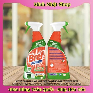 [Mẫu mới nhất] Chai Xịt Tẩy Dầu Mỡ Nhà Bếp Bref Power Dung Tích 750ml Dùng Được Cho Máy Hút Mùi, Lò Nướng của Đức