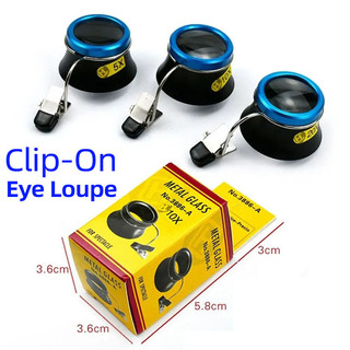 Kính lúp kính mắt 5X 10X 20X Ống kính phóng đại Clip-On Eye Loupe Di động Thị kính của thợ kim hoàn Quy trình hoạt động Bộ dụng cụ sửa chữa đồng hồ