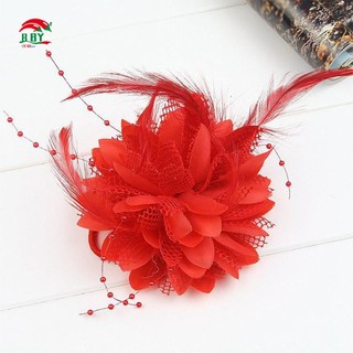Phụ Nữ Tóc Lưới Hoa Lông Vũ Hạt Corsage Trâm Cài Cô Dâu Barrettes