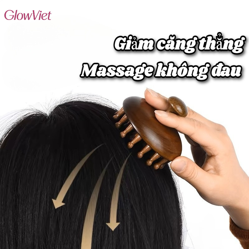 Lược massage 4 trong 1 Gỗ, mát Xa Da Đầu, chống Tĩnh Điện, Làm dịu thần kinh và giảm mệt mỏi