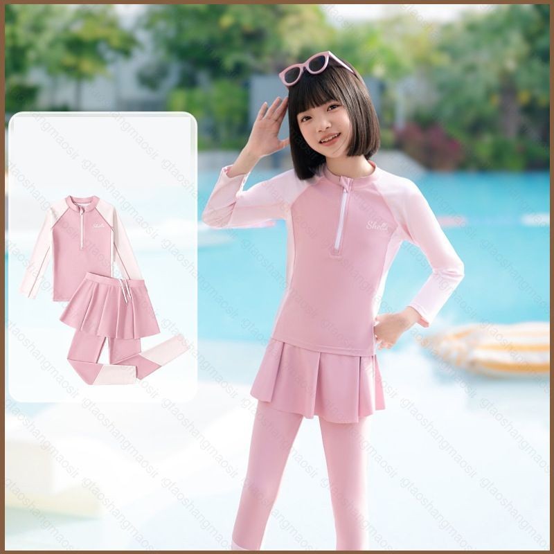 Bộ đồ bơi dài tay YT2 cho bé gái Bảo vệ tia cực tím thoải mái cho trẻ em cho hoạt động bể bơi và bãi biển TY2