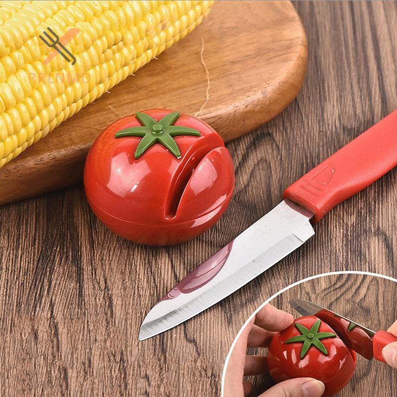 RRLNMD 1 cái, Máy mài dao, Dụng cụ mài dao, Đá mài hình cà chua sáng tạo Mini dễ thương, Máy mài dao, Tiện ích nhà bếp MỚI