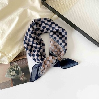 Mùa Hè 2025 Mới Cotton Thoáng Khí Nhỏ Khăn Lụa Vuông Khăn Cổ Nữ Dây Buộc Cổ Tích Băng Đô Quấn Tóc Đa Năng Trang Trí Thời Trang Ấm Cổ Chống Nắng