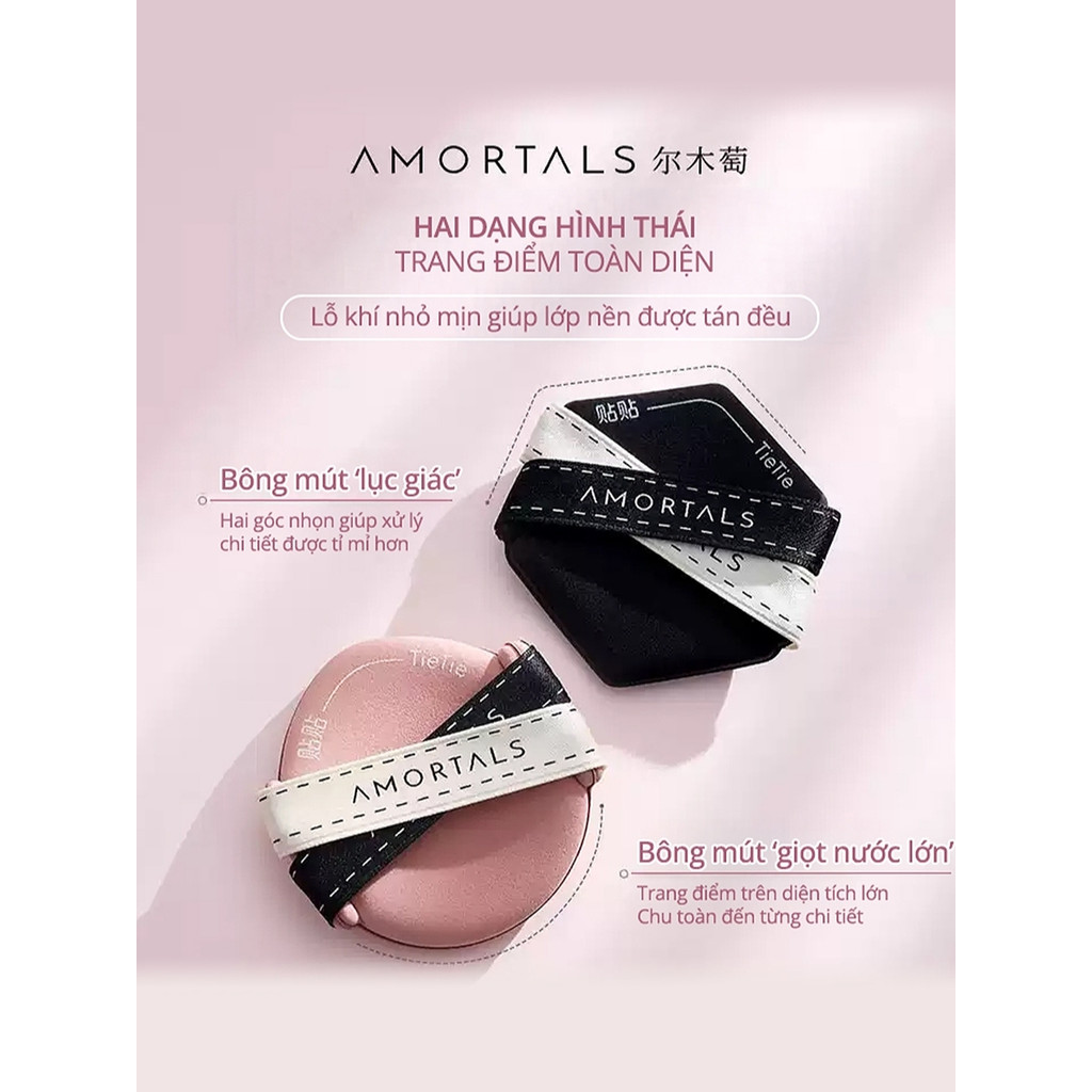 Bộ 3 Bông Mút Tán Kem Nền Amortals Black Pink Chính Hãng – Tán Nền Mịn, Bám Da Cực Tốt | BigBuy360 - bigbuy360.vn