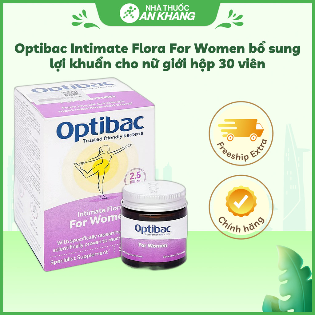 Optibac Intimate Flora For Women bổ sung lợi khuẩn cho nữ giới hộp 30 viên