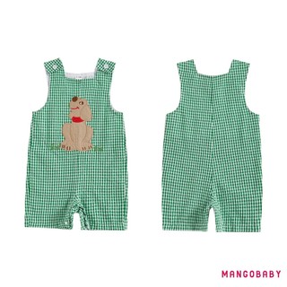 MG-Toddler Bé Kẻ Sọc Áo Liền Quần Xe Tải / Chó Thêu Cổ Vuông Không Tay Body Quần Áo Mùa Hè Dễ Thương