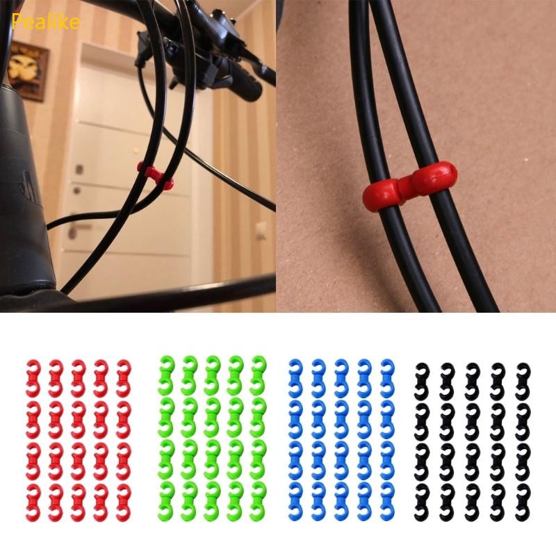Pealike 20 Chiếc Xe Đạp Cáp Chốt Cố Định Giá Đỡ Xe Đạp Xoay Chữ S-Hook Kẹp Dây Phanh Khóa Cho Cáp Phanh Đường Bic
