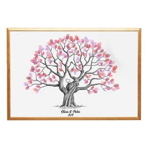 Fingerprint Tree Canvas Creative Guest Book Large Wedding Fingerprint Thumbprint Tree Family Signature Canvas gelhvn