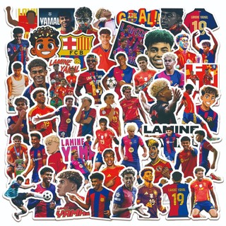 GC9 50 Cái / bộ FC Barcelona FCB Lamine Yamal Bóng Đá Ngôi Sao Trang Trí Dán Cho Xe Ô Tô Điện Thoại Di Động CG9
