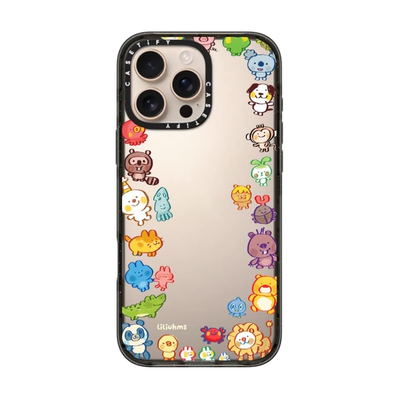 CASECASEX Goofy Tập Hợp Động Vật Ốp Lưng Cạnh Đen Đào Haze Cotton Kẹo Bộ Sưu Tập Màu Sắc Trong Suốt Cứng Ốp Lưng Tác Động Cho Apple IPhone 12 13 14 15 16 Pro Max Plus Có Hộp