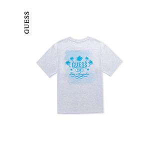 Bán chạy Guess mới mùa hè nam sáng tạo LOGO in chữ thủy thủ đoàn cổ áo thun ngắn tay 610 0608