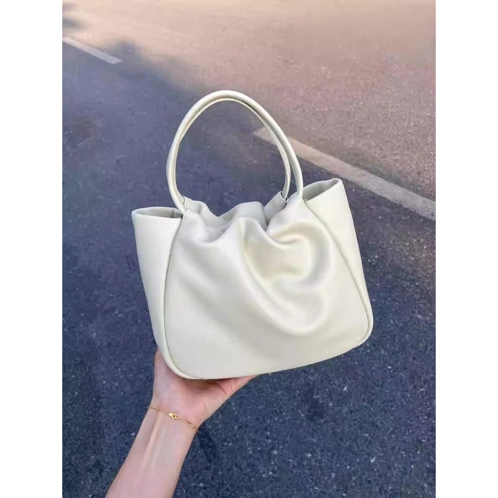 Túi đeo vai kiểu dáng thời trang Hàn Quốc mới, mềm mại và đơn giản, màu sắc đồng nhất, túi đựng rau tươi
