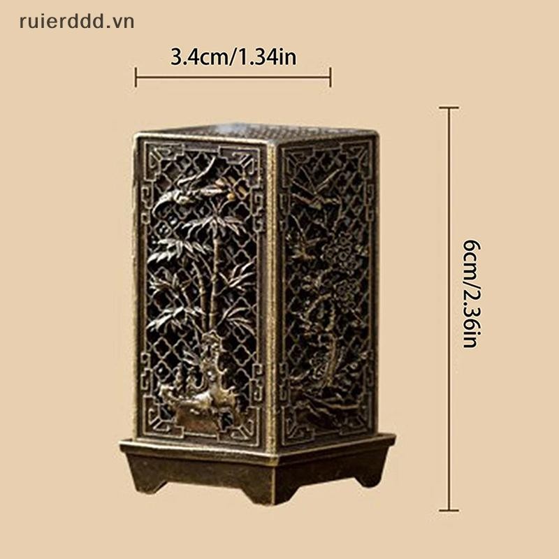 # ruierdd # Đầu đốt hương đứng vuông Giá đỡ hương hợp kim nhỏ Hương liệu trong nhà Trang trí nội thất Đầu đốt hương mận Trung Quốc.