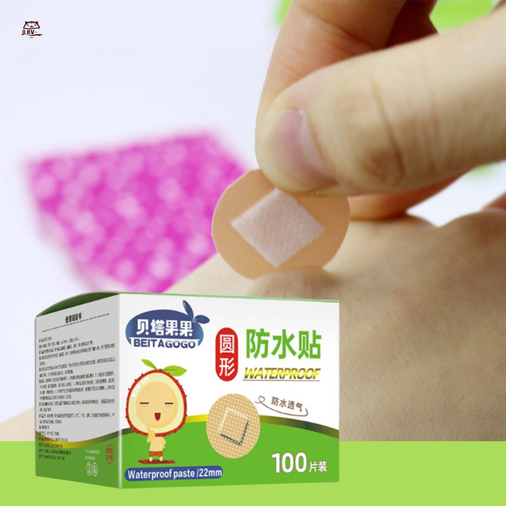 100 Gói Băng Dính Điểm Tròn Sheer Vô Trùng Chống Dính Miếng Lót Để Chăm Sóc Vết Thương Nhỏ