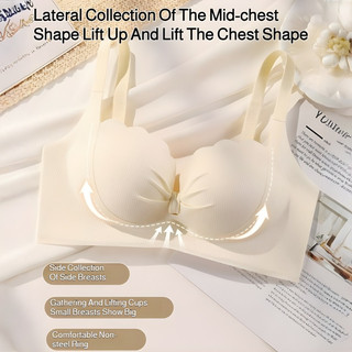 『 Brelira 』 Cốc cầm tay Áo ngực không dây mềm mại dành cho nữ Bọt biển dày Push Up Bra AB Cup Đồ lót hở ngực Quần lót thoáng khí