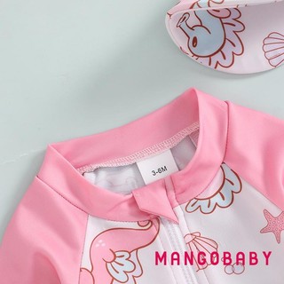 MG-Toddler Bé Trai Bé Gái Rash Guard Đồ Bơi Có Mũ 2 Chiếc Set Zip Up Đồ Bơi Cho Bé