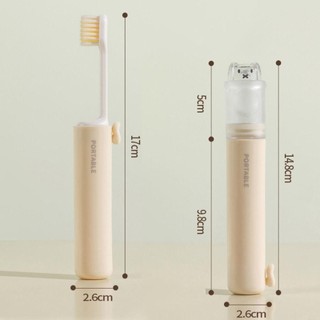 Hộp đựng kem đánh răng WOOLYNOOK, Bàn chải đánh răng du lịch Mini cầm tay, Bộ bàn chải đánh răng 2 trong 1 có thể gập lại sáng tạo cho du lịch cắm trại ngoài trời