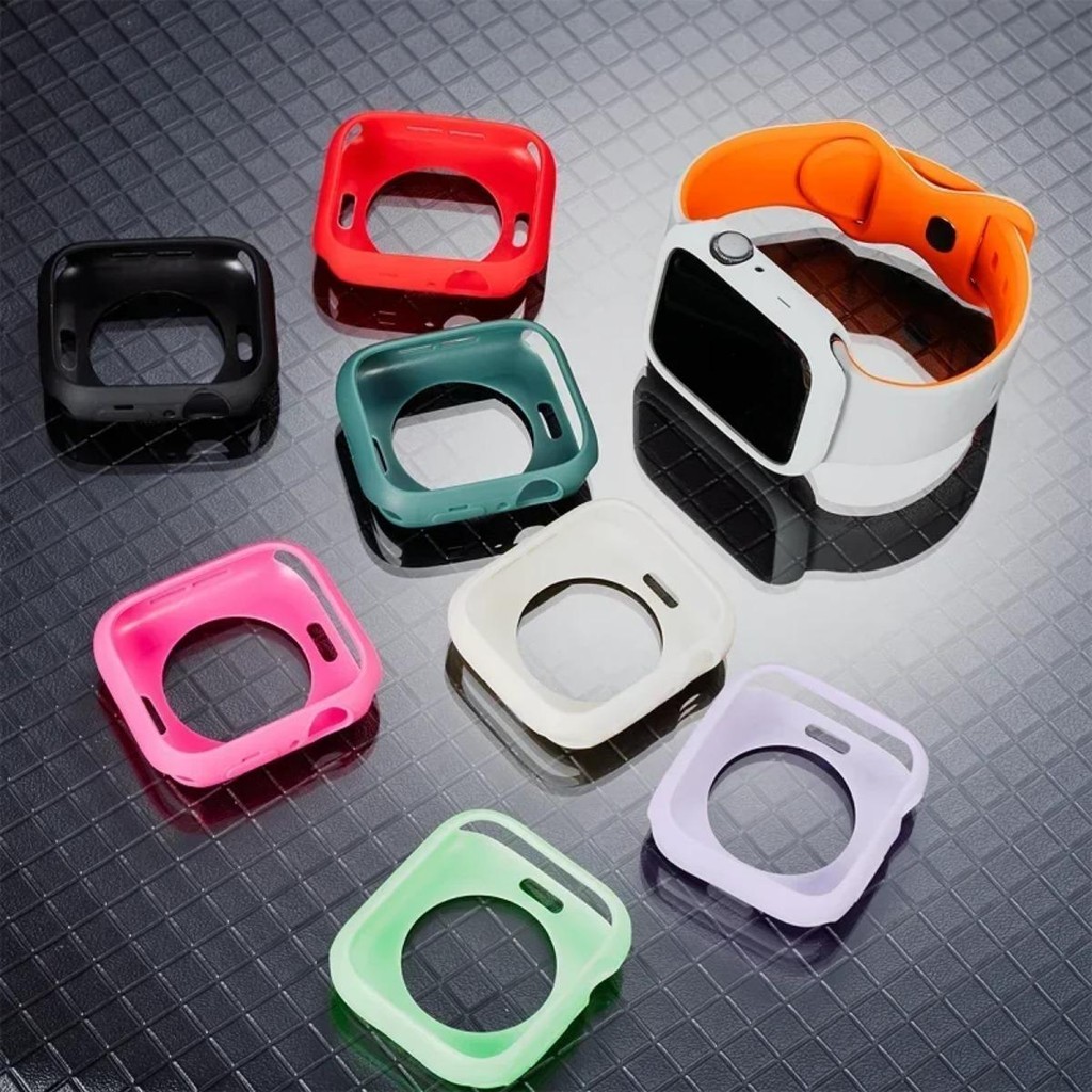 Dây đeo silicon mềm + Vỏ TPU cho Apple Watch Series11 / 10 46mm 42mm Ultra3 / 2 / 1 49mm 9 8 7 6 5 4 SE 45mm 44mm 40mm 41mm
