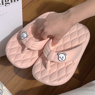 XIXITIAO Flip-Flops Mùa Hè 2025 Phong Cách Mới Gấu Dễ Thương Sinh Viên Mặc Ngoài Trời eva Giày Đế Mềm Nữ