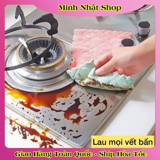 [1 chiếc] Khăn Lau Bếp 2 Mặt Đa Năng Dày Dặn Siêu Thấm - Lau Bát Đĩa, Bàn Ghế