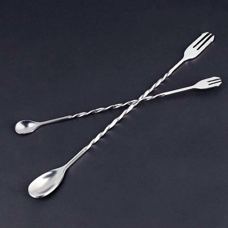 Thìa Khuấy Bar Spoon 2 Đầu Dài - Dụng Cụ Pha Chế Chuyên Nghiệp, Tiện Lợi và Mồi Thìa Pha Chế