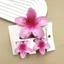 BORAGETE 3 Cái / bộ Vuốt Tóc, Kẹp Tóc Hoa Chuyển Màu Hoa Hawaii, Phụ Kiện Tóc Acrylic Nhiều Màu Sắc Đi Biển