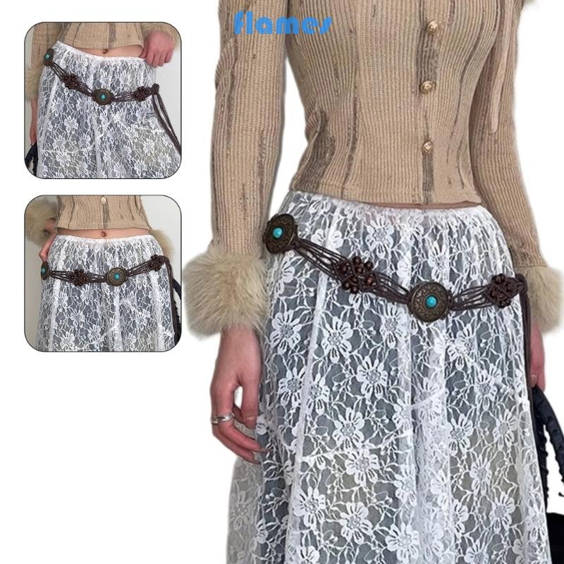 FL Viền Thắt Lưng Thời Trang Dây Thắt Lưng Dân Tộc Dây Xích Thắt Lưng Nữ Trang Trí Eo
