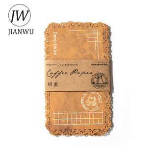 JIANWU Cà Phê Dòng Vintage Ren Rỗng Phong Cảnh Cắt Kéo Sổ Lưu Niệm Chất Liệu Giấy Sáng Tạo DIY Rác Tạp Chí Văn Phòng Phẩm