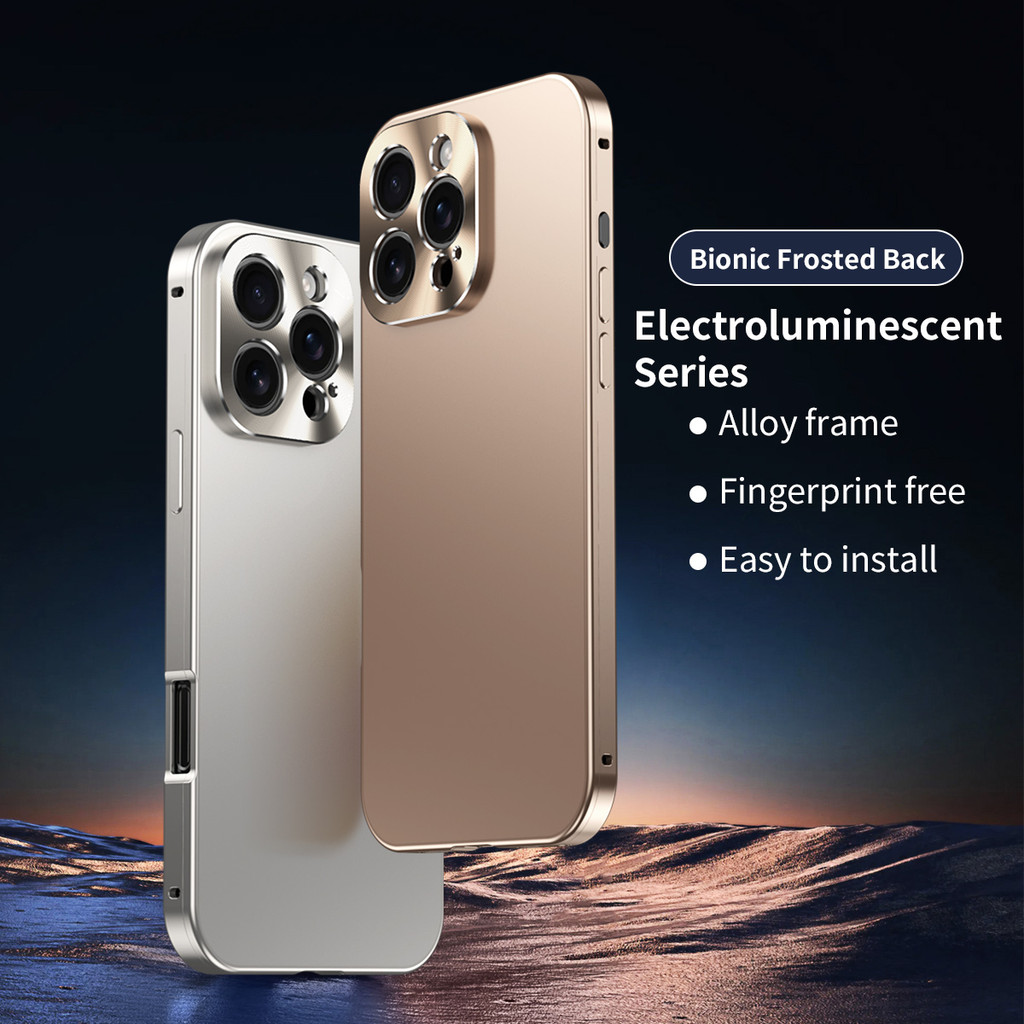 Ốp Điện Thoại Khung Kim Loại Nhôm Sang Trọng Cho Iphone 17 16 15 Pro Max 16ProMax Khung Kim Loại PC Mặt Sau Chống Sốc Vỏ Điện Thoại