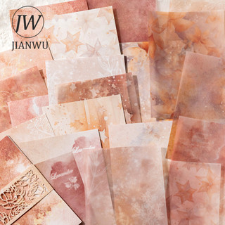 JIANWU Màu Blur Series Vintage Màu Nước Sương Phong Cảnh Cắt Dán Sổ Lưu Niệm Chất Liệu Giấy Sáng Tạo Rác Tạp Chí Văn Phòng Phẩm