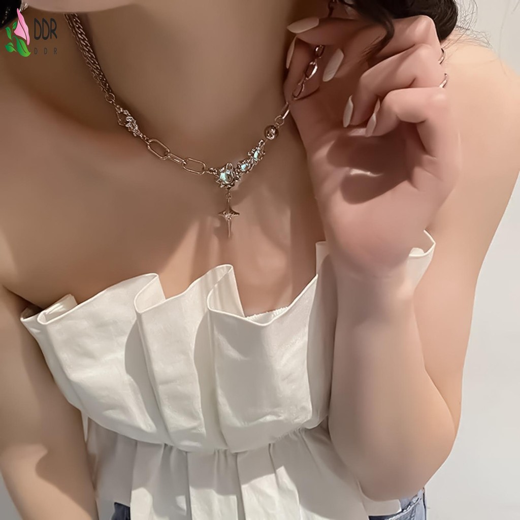 Vòng cổ mặt dây chuyền chéo dành cho nữ thiết kế chữ thập thời trang làm quà tặng ngày lễ kỷ niệm