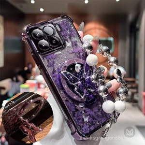 Ốp lưng cho infinix Hot 50i 40Pro 30i 30Play Note 30 40 50 Pro Plus, ốp kim cương hình bướm có gương và dây đeo
