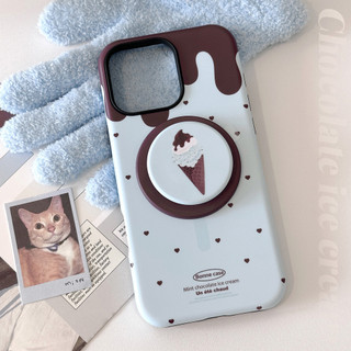 [Sheren] Vỏ điện thoại giá đỡ từ tính bằng kem bạc hà Thích hợp cho i16 15 14 13 12 11 pro max Vỏ bảo vệ chống sốc
