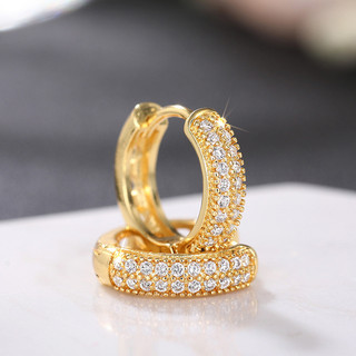 S925 Sterling Bạc Zircon Vòng Bông Tai Trang Sức Thời Trang Đơn Giản Quà Tặng Nữ