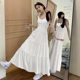 Váy yếm nhẹ nhàng màu hồng dành cho nữ mùa hè phong cách kỳ nghỉ